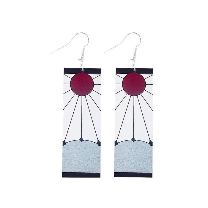 Boucles d'oreilles Tanjiro en acrylique pour femmes et filles, bibelot créatif, accessoires faits à 