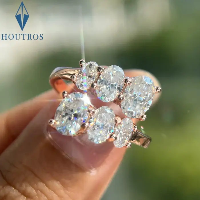 Bague de fiançailles en diamant Moissanite pour femmes