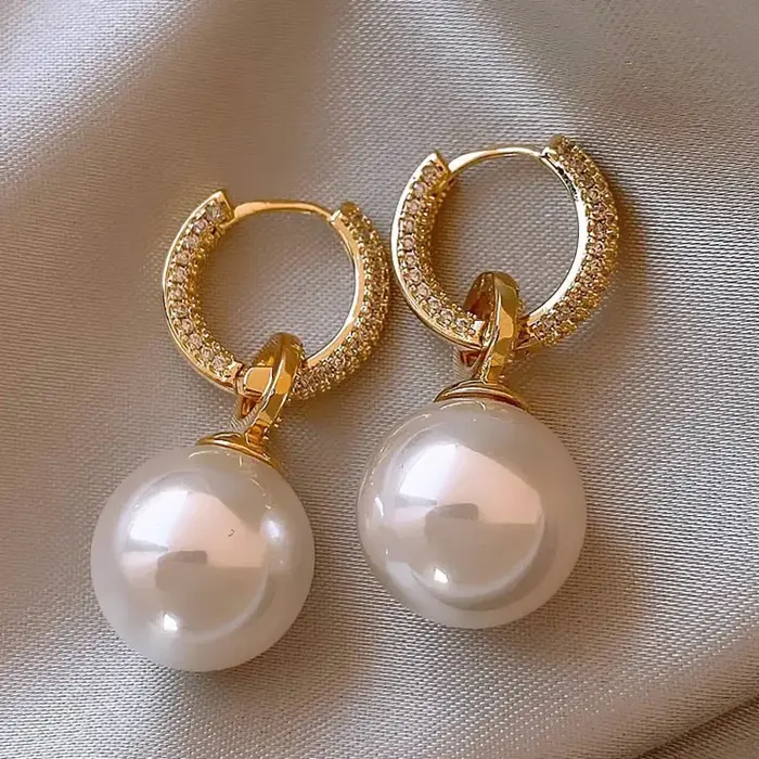Boucle d'oreille en Zircon plaqué or pour femmes et filles