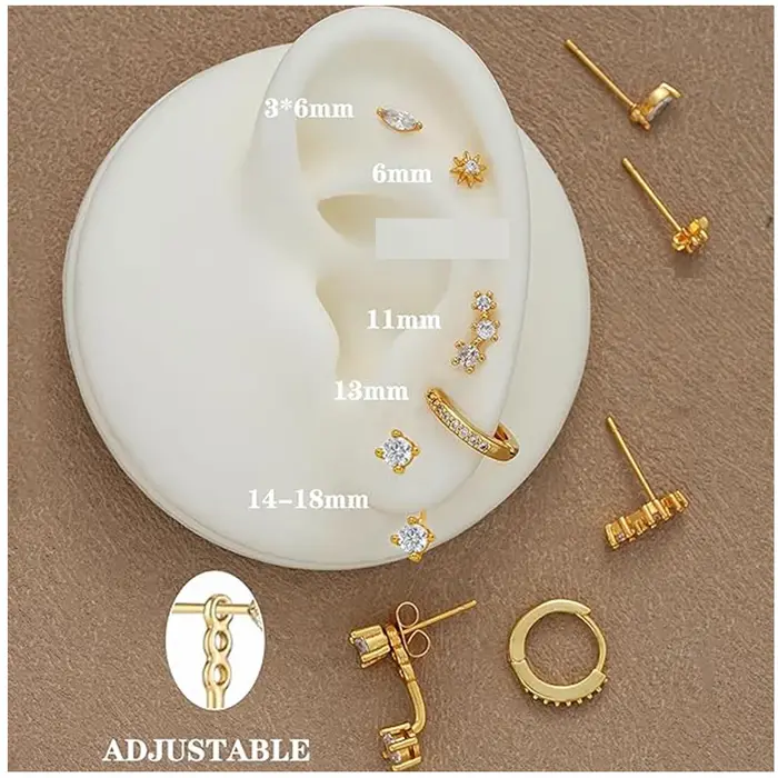 Boucles d'oreilles hypoallergéniques en or 14 carats pour femmes