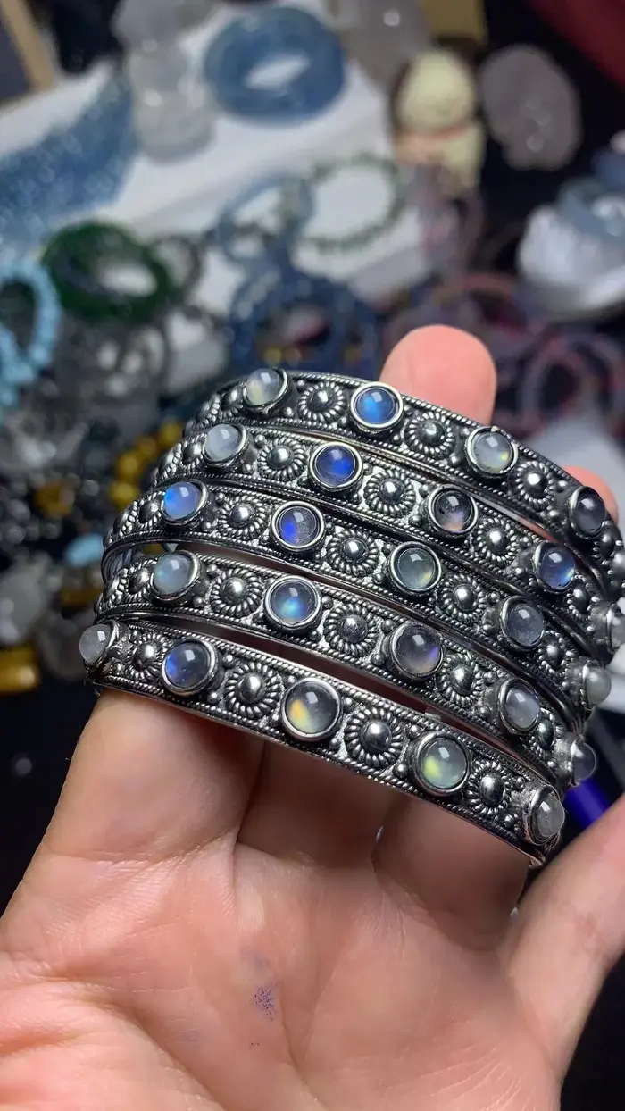 Bracelet en pierre de lune naturelle pour femme et homme, bijoux riches de luxe, élégants, romantiqu