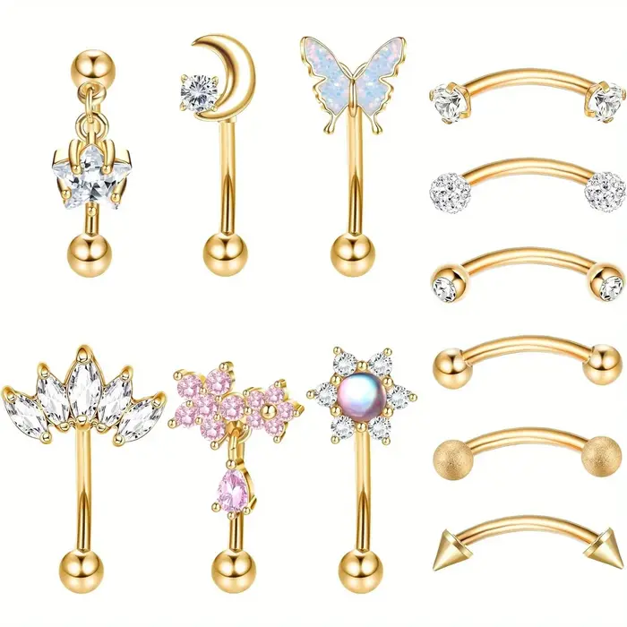 Drperfect 1pc acier inoxydable Rook Piercing bijoux lèvre anneau Cartilage Daith Surface Tragus