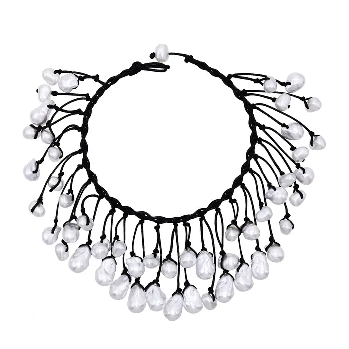 Collier de luxe en Imitation de perles baroques pour femmes, longue chaîne à la mode, bijoux pour ro