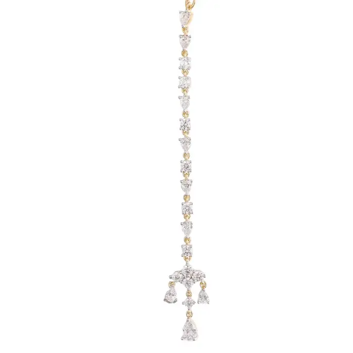 Chaîne de tête Maang Tikka Bohème en Or avec Zircon Cubique