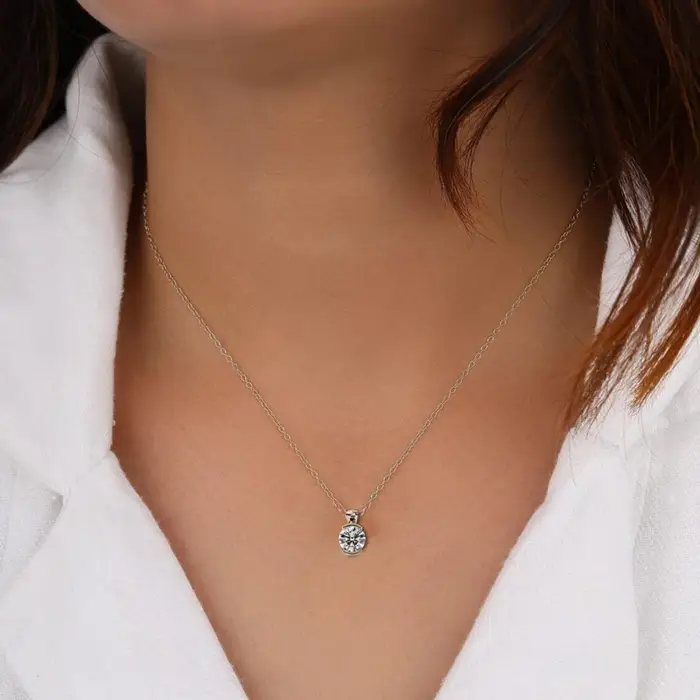 Collier pendentif solitaire en Moissonite VVS1 D-Color pour femmes occasions spéciales engagement mariage voyage anniversaire fête de la mère cérémonie de remise de diplômes journée quotidienne