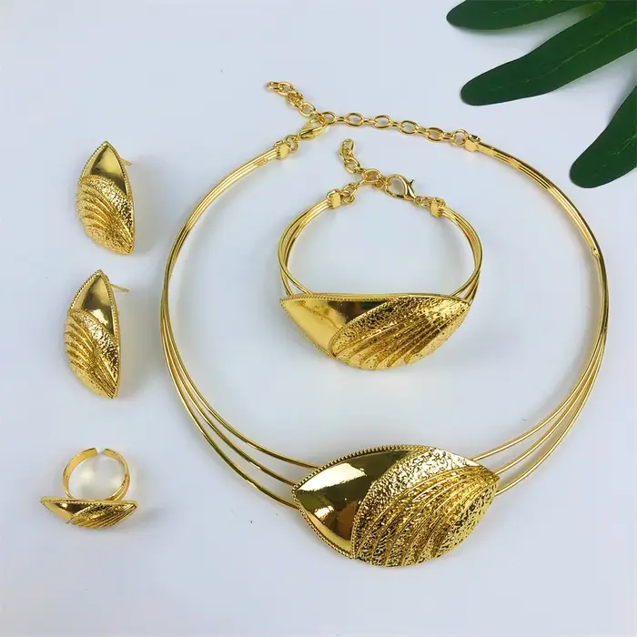 OUS I-Ensemble de bijoux design de luxe pour femmes, collier de qualité, boucles d'oreilles, bracele