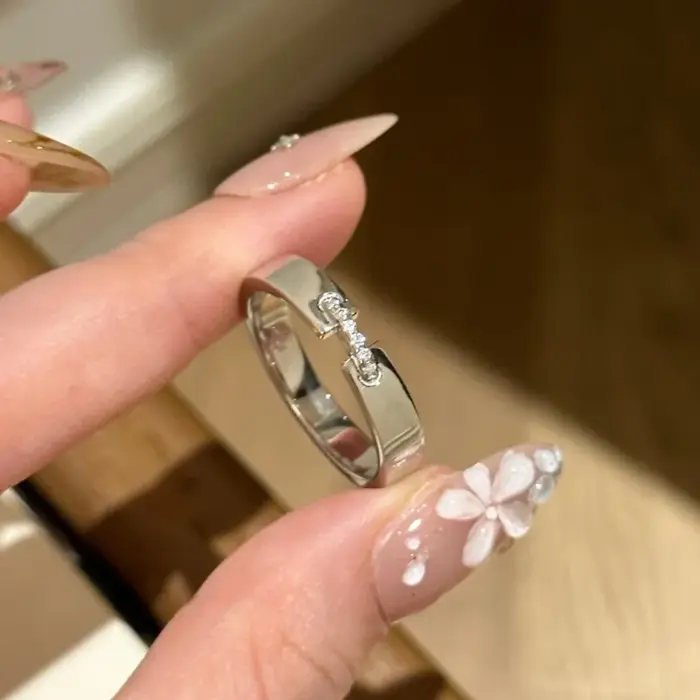 ANENJERY – bague en Zircon incrusté de géométrie couleur argent pour femmes et hommes, Design de lux