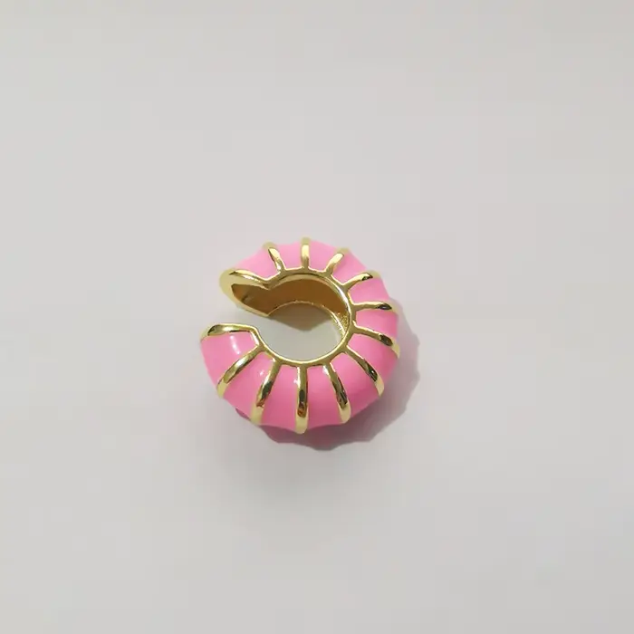 Clip d'oreille rond bohème en émail exquis pour femmes, Vintage, tempérament multicolore, boucles d'