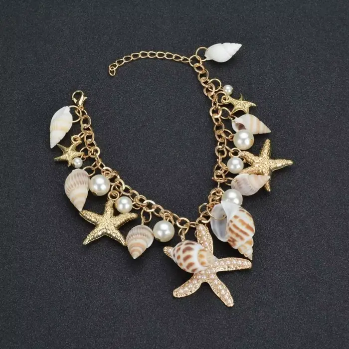 Bracelet de perles de coquillage bohème réglable
