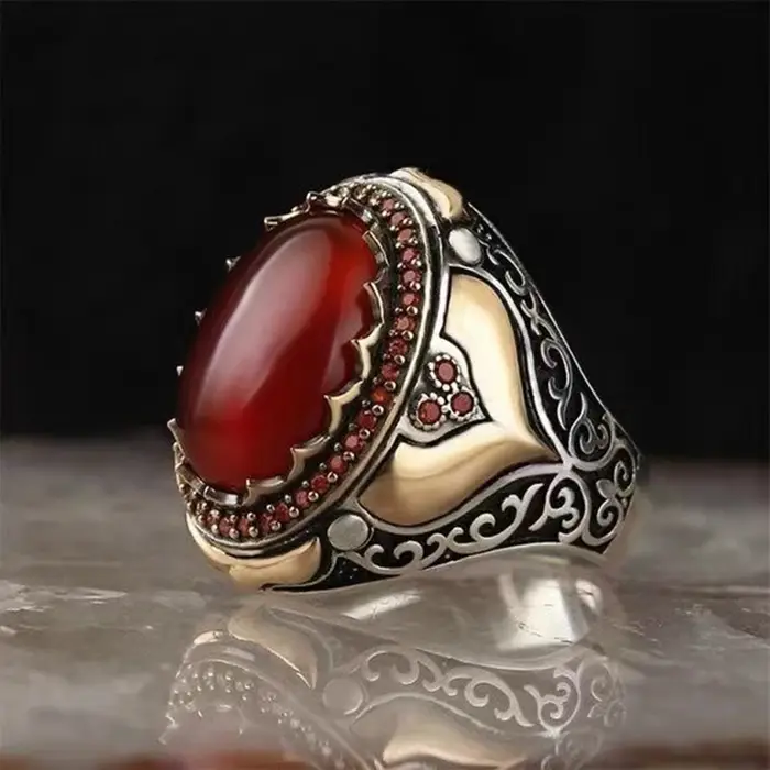 Bague chevalière turque arabe du moyen-orient pour hommes