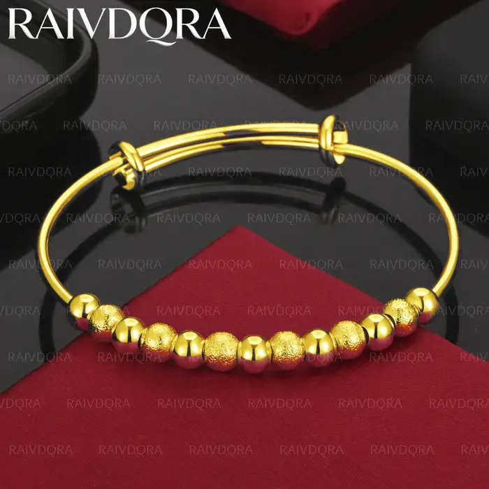 Bracelet en or plaqué 18 carats, perles lisses et givrées, pour femme, bijoux tendance, pour les fêt