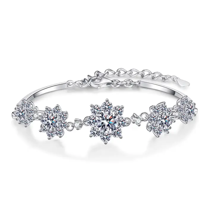 Bracelet en diamant Moissanite ronde pour femme, bracelet de mariage GRA, ignorez les bijoux en arge