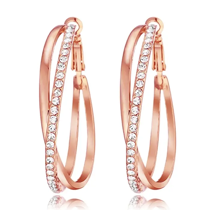 Boucles d'oreilles créoles en zircone cubique style hiphop rock pour femmes occasions spéciales et quotidiennes