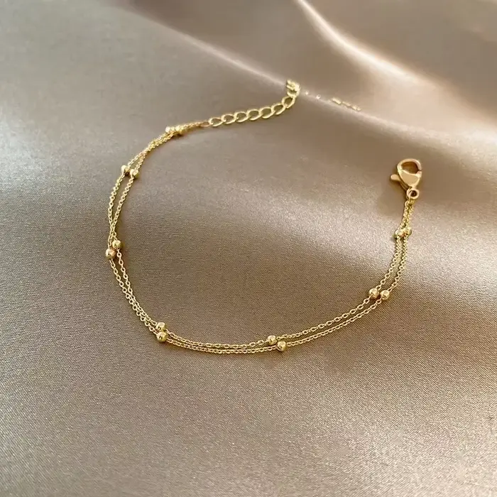 Bracelet Double couche en petites perles rondes pour femmes