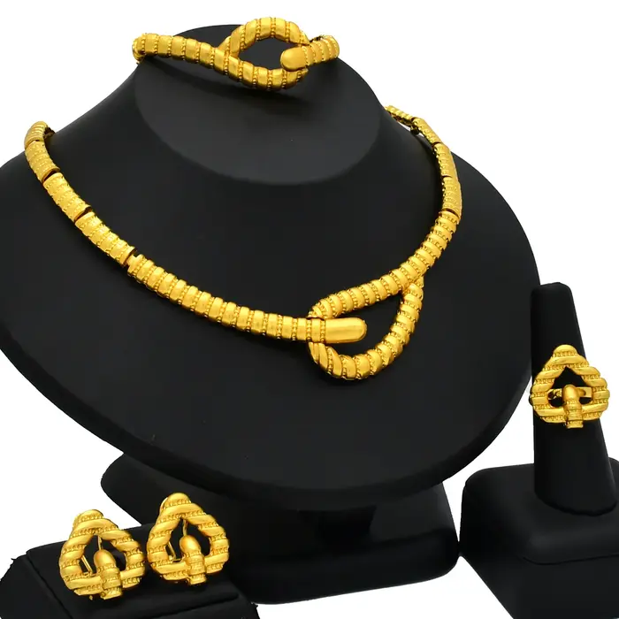 Ensembles de bijoux dorés de luxe pour femmes