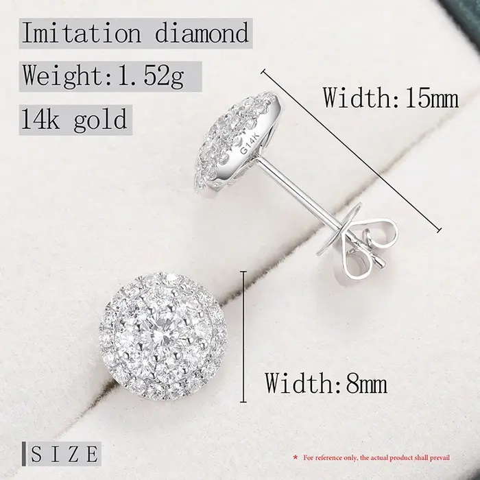 Boucles d'oreilles en diamant créées en vrai laboratoire pour femmes
