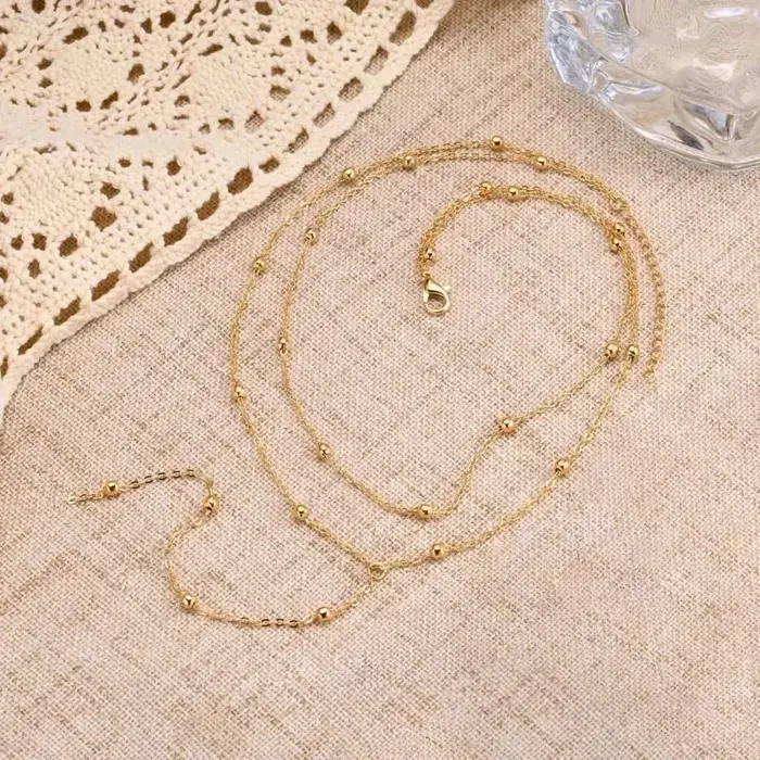 Collier Lariat plaqué or pour femmes