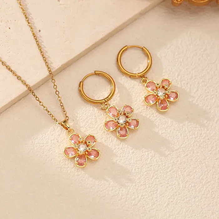 EILIECK Collier et Boucles d'Oreilles de Luxe en Zircon Cubique Brillant