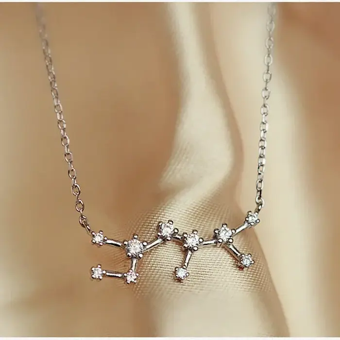 Collier zodiaque en argent Sterling 925 pour femmes