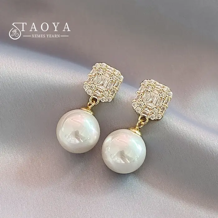 Boucles d'oreilles pendantes en perles de cristal pour femmes
