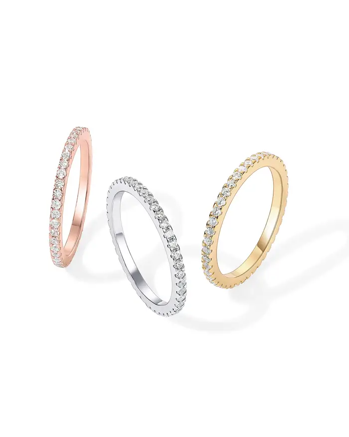 Eavva – bague empilable plaquée or 14K pour femmes