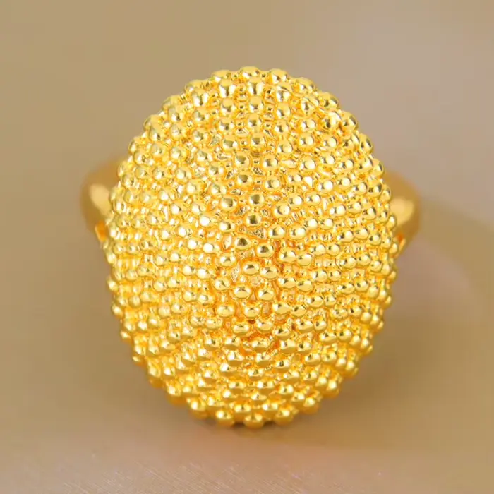Bagues Chunky de Luxe Hip Hop de Dubaï Plaqué Or 21 carats, Mode Moyen-Orientale, Zirconium, Style P