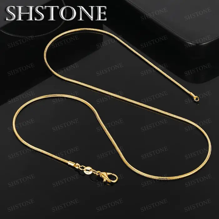 Collier chaîne serpent en or 18 carats pour hommes et femmes, 40-75cm, mode Simple, Unique, accessoi