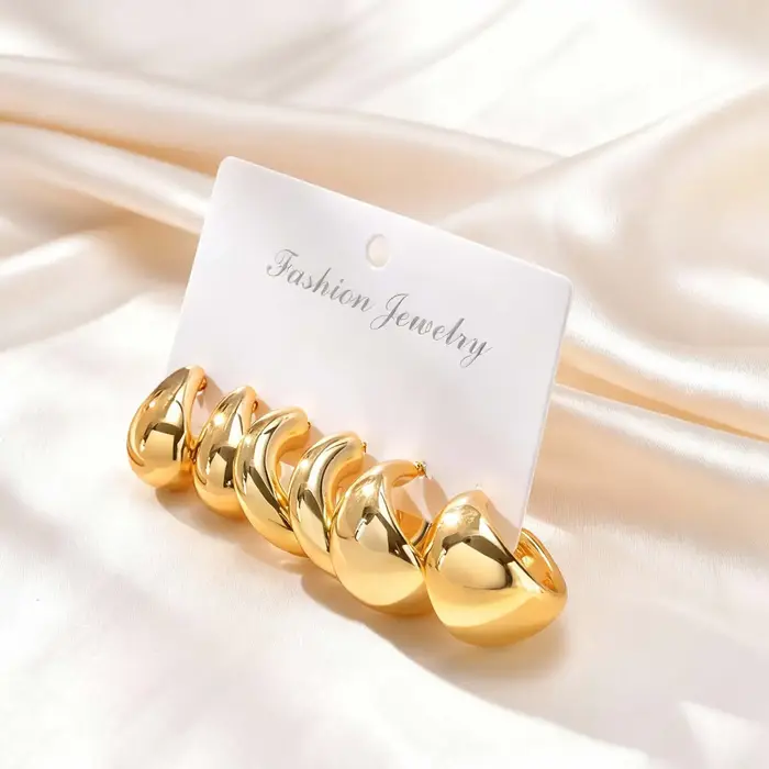 Ensemble de bijoux pour femmes, boucles d'oreilles ovales géométriques irrégulières, ensemble de tro