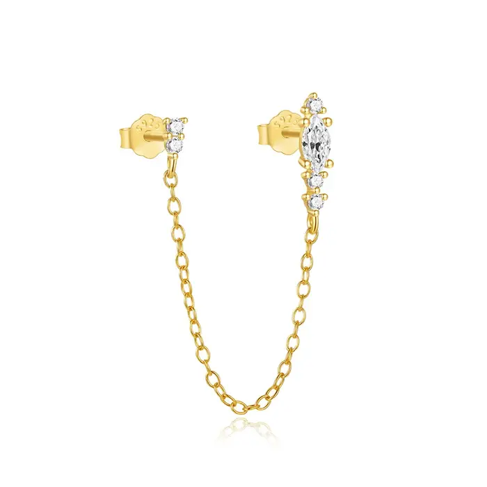 Aide – boucles d'oreilles carrées en argent Sterling 925 pour femmes, chaîne à maillons à Double tro