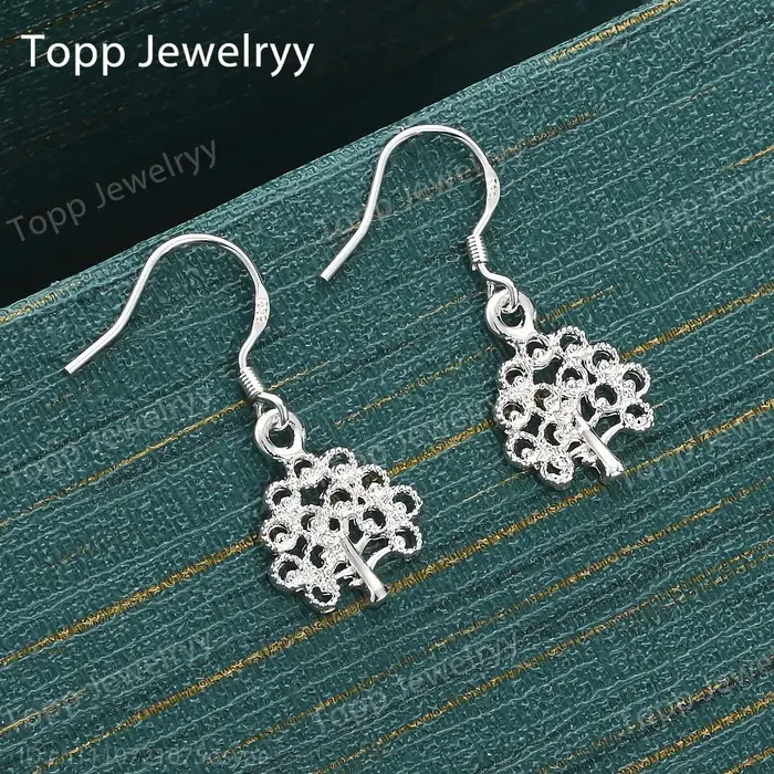 Boucles d'oreilles en argent sterling 925 avec copeaux de bois et zirconium pour femmes, accessoires