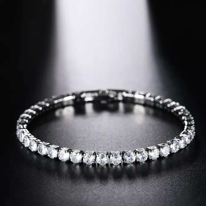 Bracelet de Tennis en Zircon Micro-incrusté de 4mm pour femmes, nouveaux hommes, accessoires de bijo