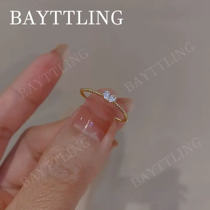 Bague ouverte en argent Sterling 925 pour femmes, breloque en forme de cœur scintillant, en Zircon, à la mode, Punk, cadeau de fête, bijoux de noël