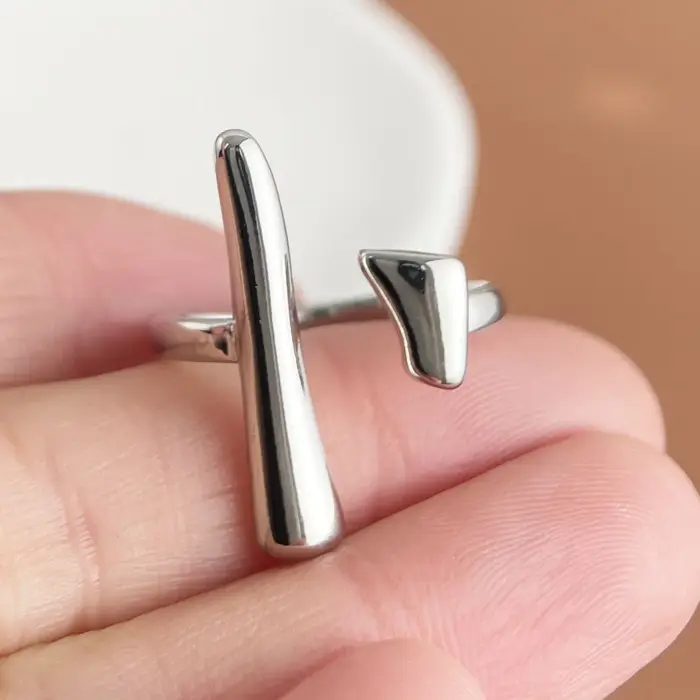 Bagues minimalistes en argent regardé 925 faites à la main pour femmes et couples