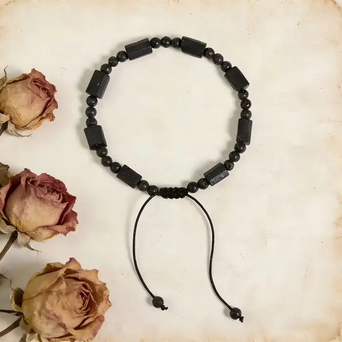 Bracelet en tourmaline noire, bijoux en pierre naturelle, bracelets personnalisés, bracelets de couple, bracelets pour homme, accessoires pour femmes