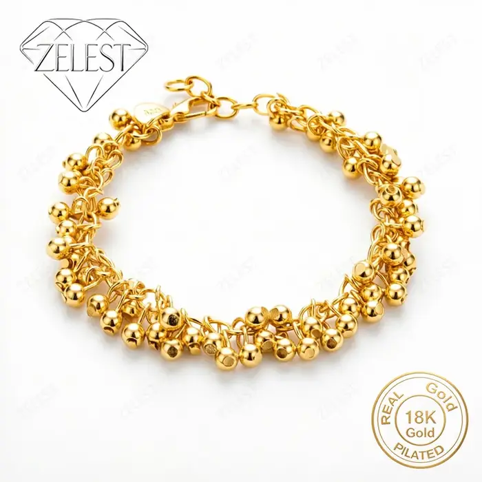 Bracelet en argent sterling 925 plaqué or 18 carats, 8 pouces, perles brillantes exquises, bijoux de