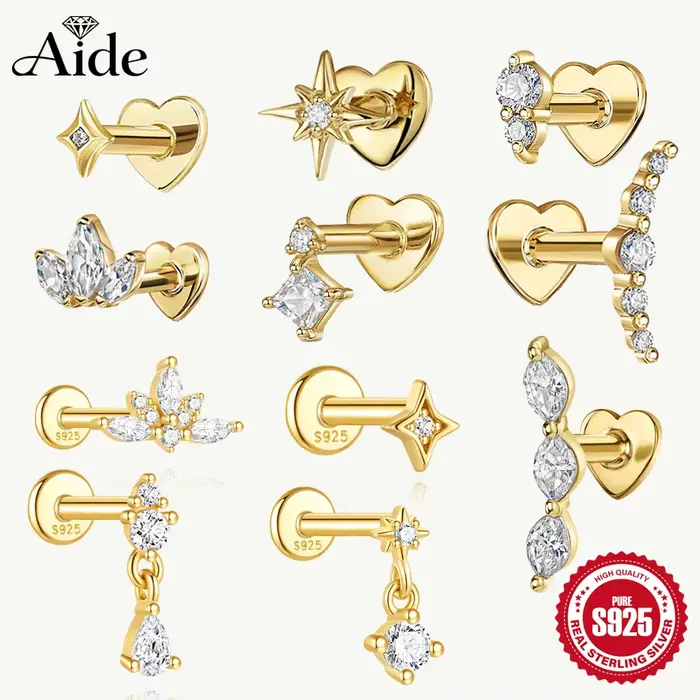 Boucle d'oreille à clous en argent sterling 925 avec zirconium pour femmes occasions spéciales parties fêtes anniversaires occasions quotidiennes cadeaux à offrir