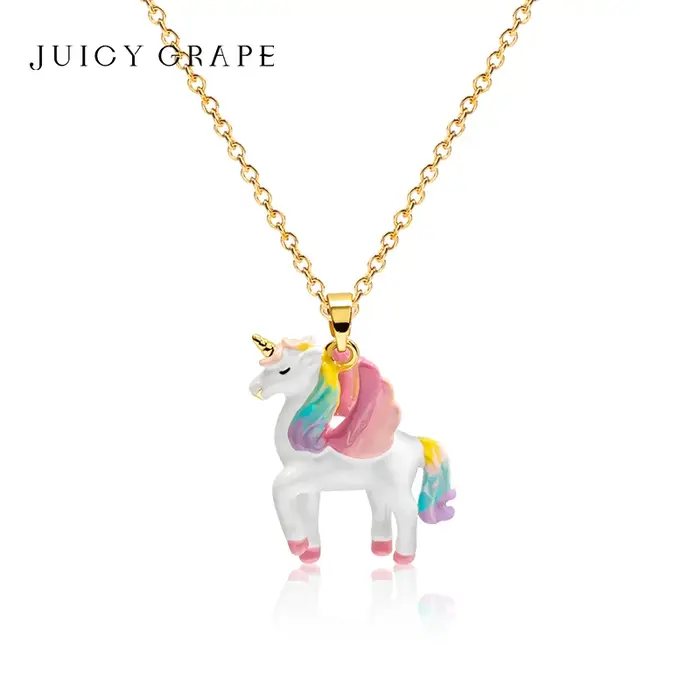 Collier pendentif licorne tendance 2026 JUICY GRAPE pour femmes