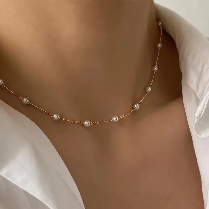Cou de perles gothique SUMENG en forme de goutte d'eau dorée pour femmes et hommes, idéal pour sorties, anniversaires et cadeaux spéciaux