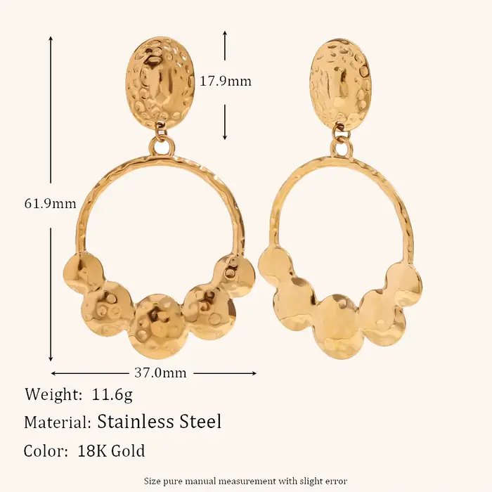La.Muses – boucles d'oreilles rondes en acier inoxydable pour femmes, pendentif de luxe, mode, étanc