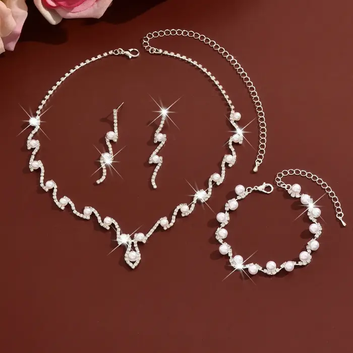 Nouvelles boucles d'oreilles géométriques en perles serties de diamants, colliers, bracelets et sacs