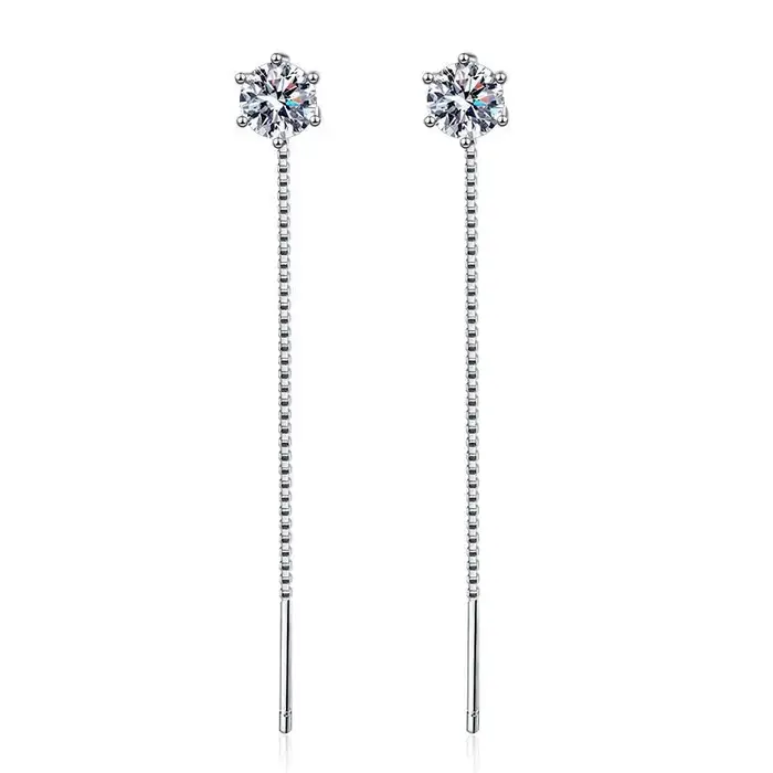 EUREKA D VVS Moissanite diamant boucle d'oreille avec GRA s925 argent Sterling fil