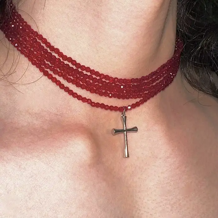 Collier gothique en forme de serpent pour hommes et femmes, Punk, Double couche, perles de cristal r