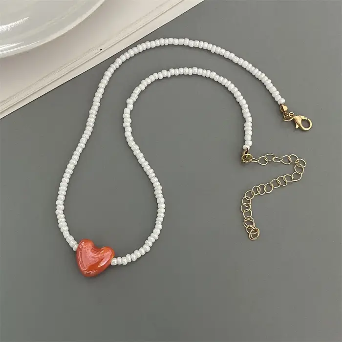 Collier ras du cou en céramique pour femmes et filles