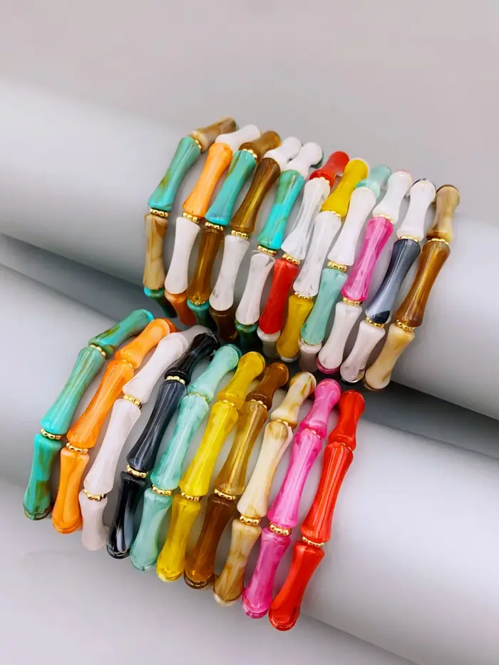 Bracelet élastique en perles acryliques