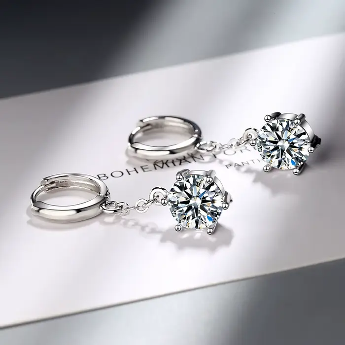 Boucles d'oreilles en argent Sterling 925 pour filles, incrustées de cristaux de Zircon, bijoux Glamour, cadeaux, nouvelle collection