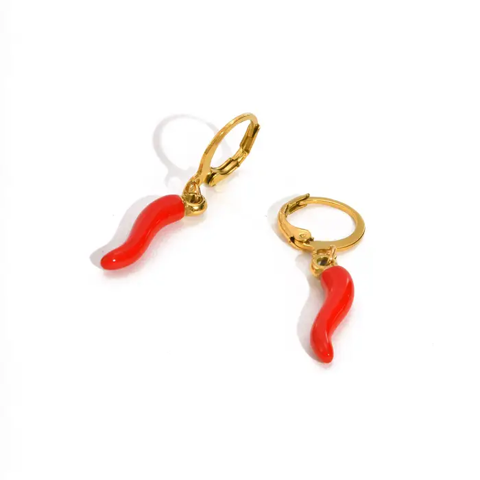 Boucles d'oreilles créatives en forme de piment rouge pour femmes