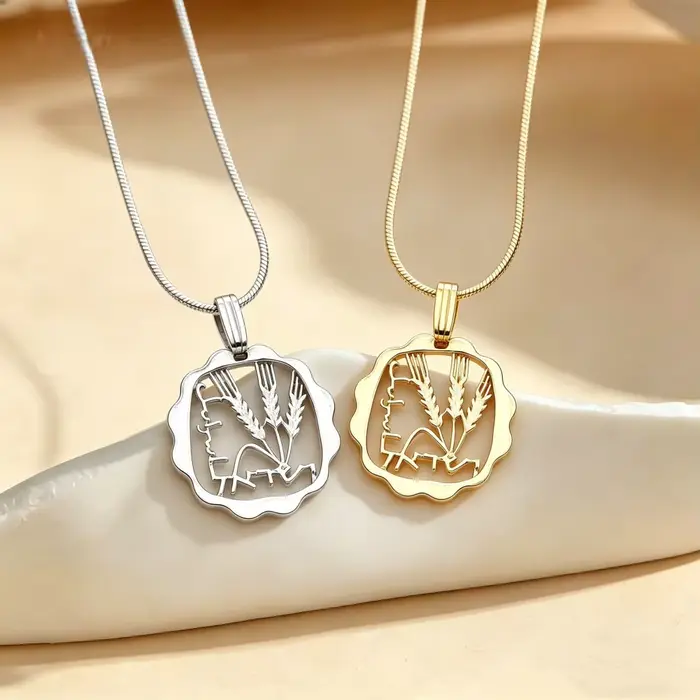 Amaxer – collier avec pendentif en forme de pièce de monnaie hébraïque pour femmes et hommes