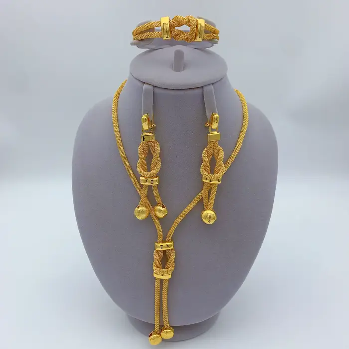 Ensembles de bijoux de mariée indiens de luxe pour femmes, ensemble collier et boucles d'oreilles ét