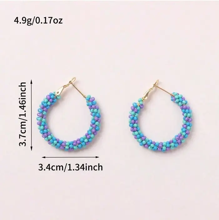 Boucles d'oreilles bohèmes en perles colorées faites à la main vintage grandes bijoux de déclaration pour femmes occasions spéciales