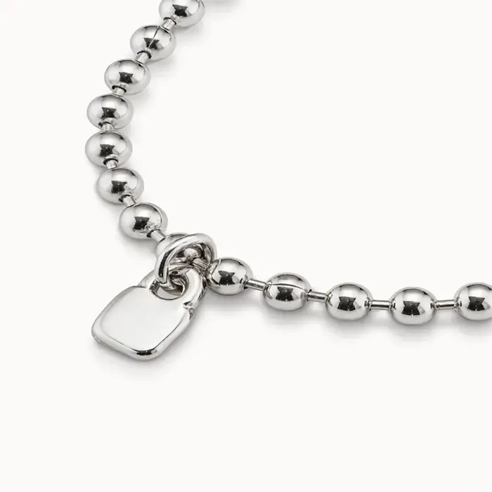 Bracelet à perles rondes argentées polyvalent pour les vacances européennes et américaines 2025